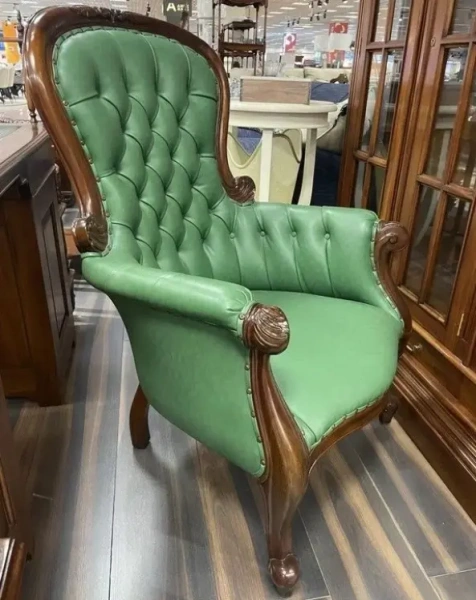 Кресло кожаное из массива МИГ665 CGF-M Lt Gr купить в интернет магазине Мебель из массива. Звоните +7 495 961-63-63 Мебель Индонезии
