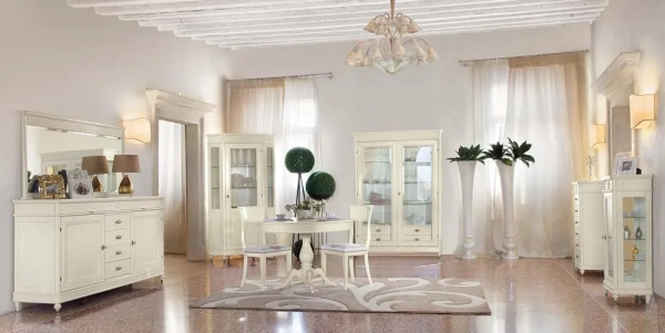 Витрина малая "Мария Сильва" Слоновая кость MS835  купить в интернет магазине Мебель из массива. Звоните +7 495 961-63-63 Витрины из массива дерева